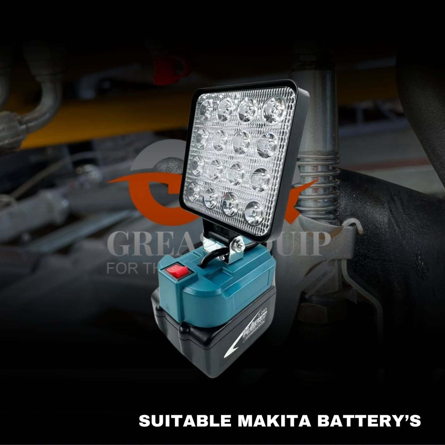 4 inch Cordless LED Work Light compatible with Makita batteries, featuring high-quality LED illumination.