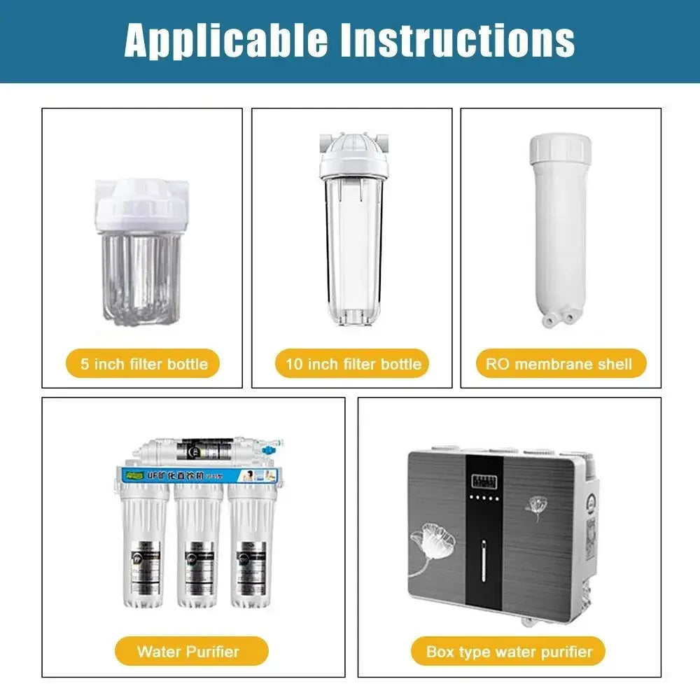 Various filter bottles and water purifiers with applicable instructions displayed.